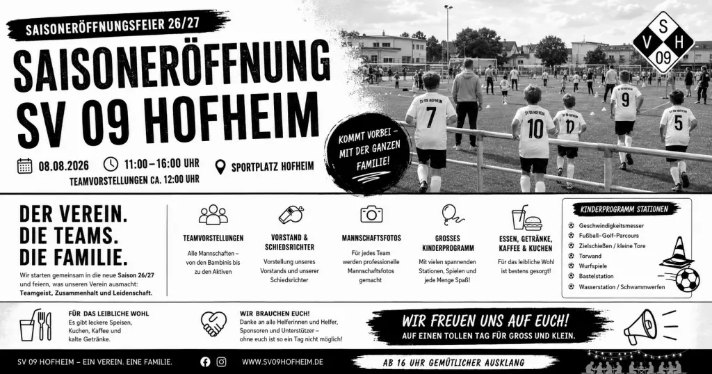 Saisoneröffnung SV 09 Hofheim 08.08.2026